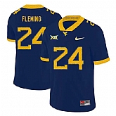 West Virginia Mountaineers 24 Maurice Fleming Navy College Football Jersey Dzhi,baseball caps,new era cap wholesale,wholesale hats